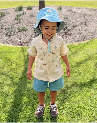 Purebaby - Relaxed Embroidered Shirt-Kids-Babies