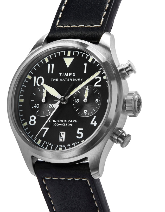 TIMEX - Waterbury Ace Chronograph 41mm Leather Strap Watch