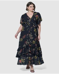 Pink Dusk by Curve Project - Lavinia Frill Maxi Dress