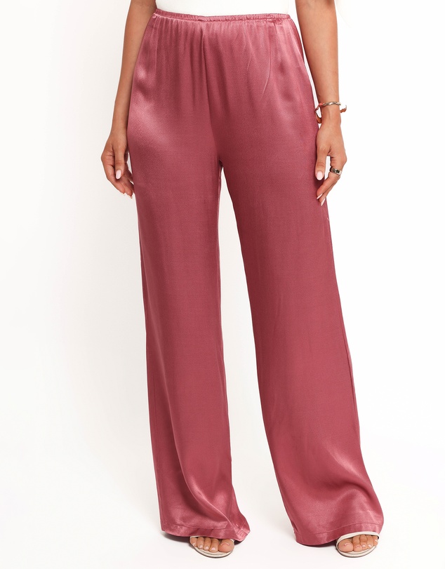 Petal & Pup - Carissa Satin Pants - Dusty Rose
