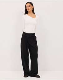 Calli - Tate Fold Over Waist Suit Pants