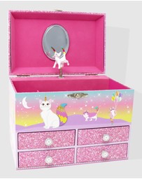 Pink Poppy - Caticorn Dreams Medium Musical Jewellery Box