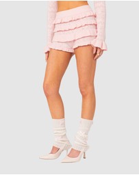 EDIKTED - Lindsay Ruffle Knitted Shorts