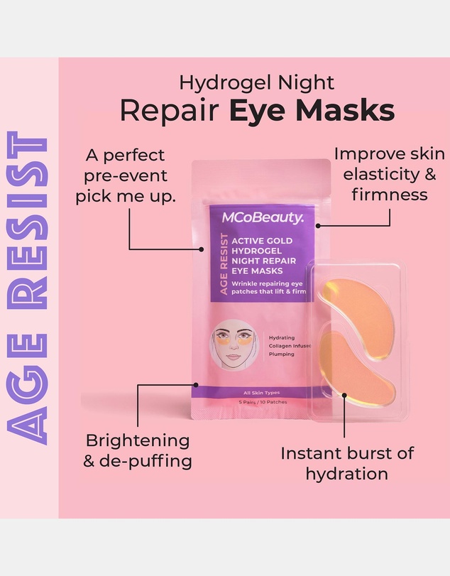 MCoBeauty - Age Resist - Active Gold Hydrogel Night Repair Eye Mask 5 Pack