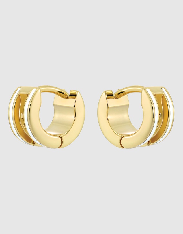 Ted Baker - ROLO: Classic Colour Enamel Roll Huggie Earrings