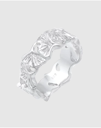 Elli Jewelry - Ring Ginkgo Leaf 925 Sterling Silver