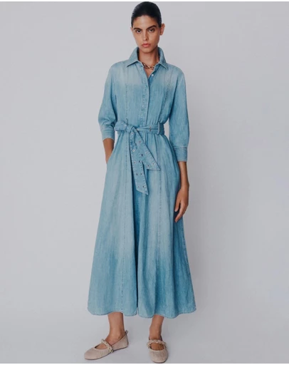 Marella - Light Denim Belted Dress