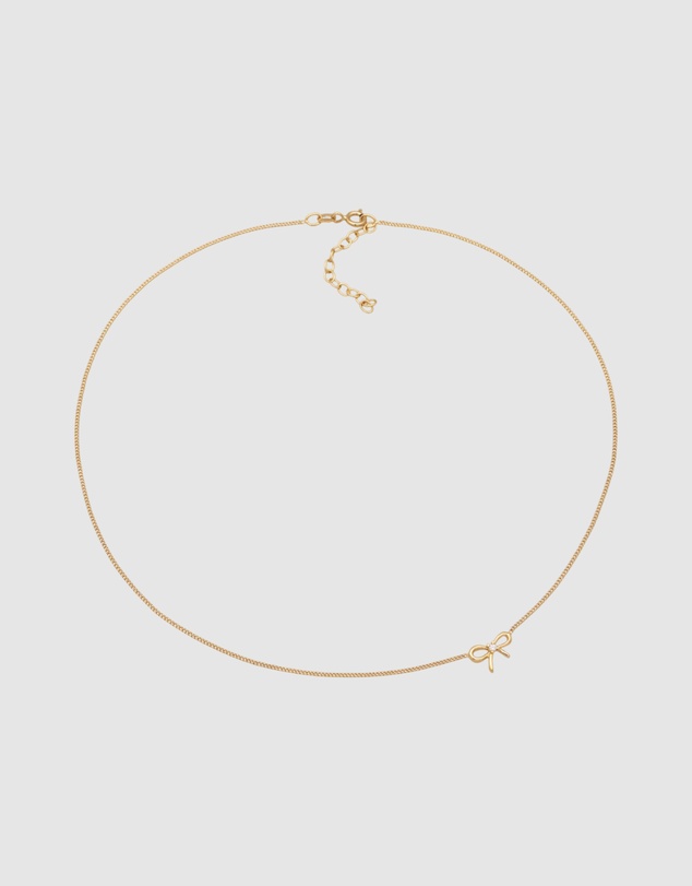 Elli Jewelry - Necklace Choker Crystal Bow 925 Sterling Silver Gold-Plated