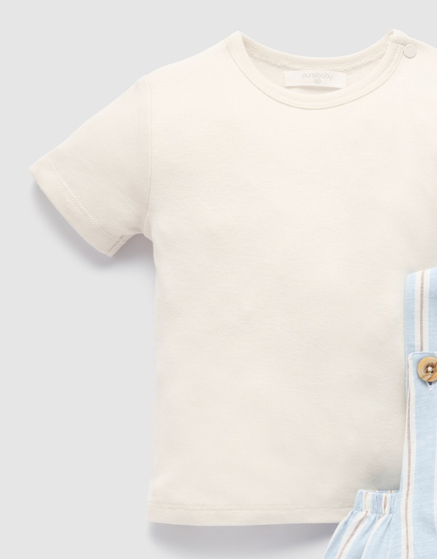 Purebaby - Short Leg Overall Set-Kids-Babies
