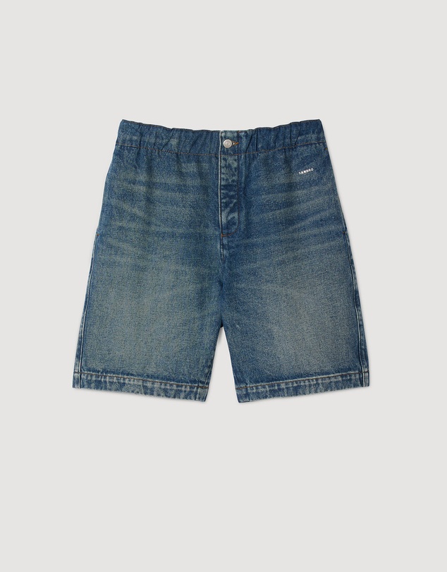 Sandro - Denim Logo Shorts
