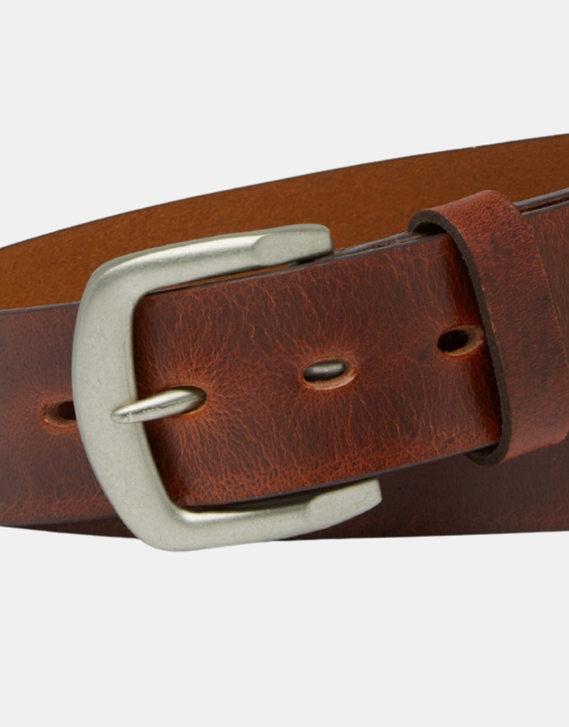 Buckle - Bushman. Australian Made Full Grain Natural Leather Belt. 38mm width.