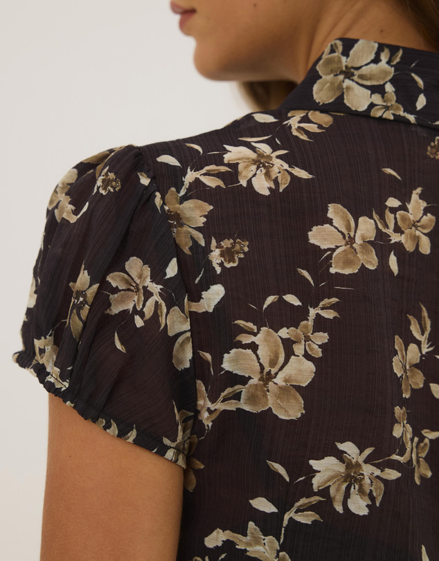Atmos&Here - Kate Floral Pin Tuck Shirt