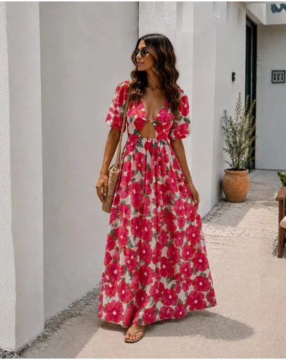 Esther & Co - Delarina Dress - Pink Floral