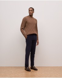 Trenery - Merino Cable Knit Crew in Sierra