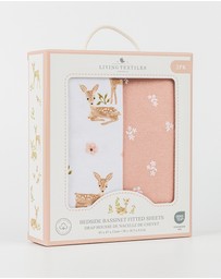 Living Textiles - 2 Pack Jersey Bedside Sleeper Fitted Sheet - Sophia Garden