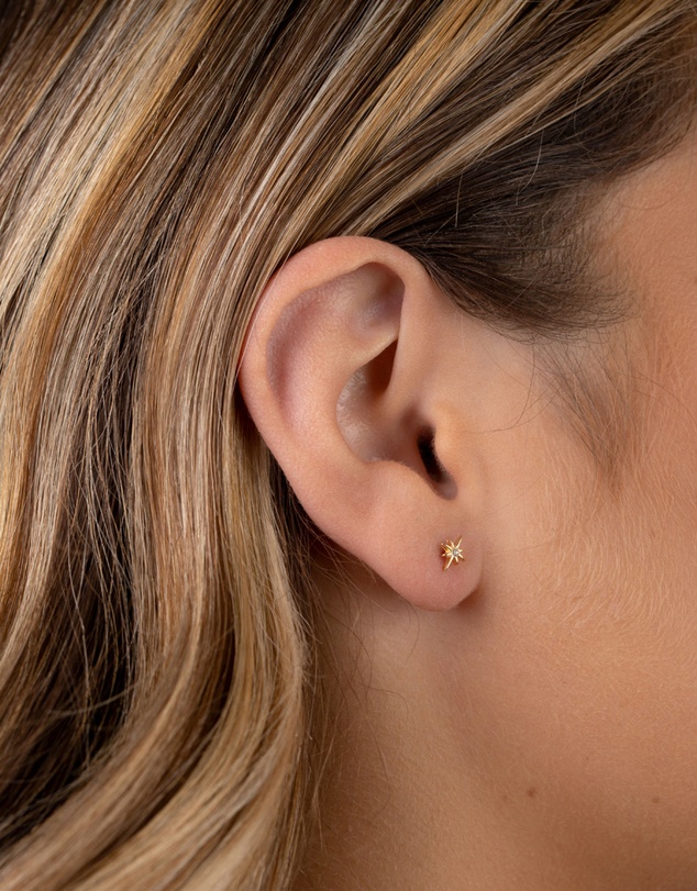 Lovisa - Gold Plated Sterling Silver Cubic Zirconia Starburst Earrings