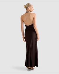 Forever New - Becca Cowl Halter Neck Satin Gown