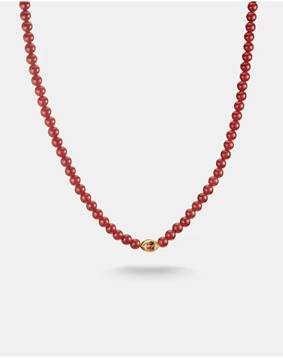 THOMAS SABO - THOMAS SABO Elyndra Necklace with Red Agate Beads