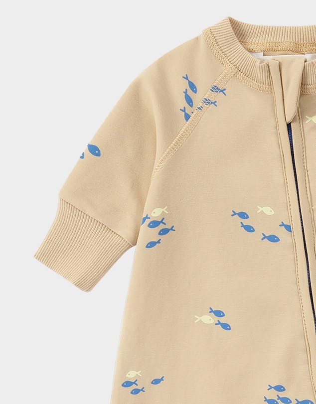 Susukoshi - Terry Relaxed Zip Suit. School of Fish