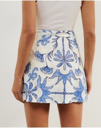 Atmos&Here - Isla Linen Blend Button Up Mini Skirt