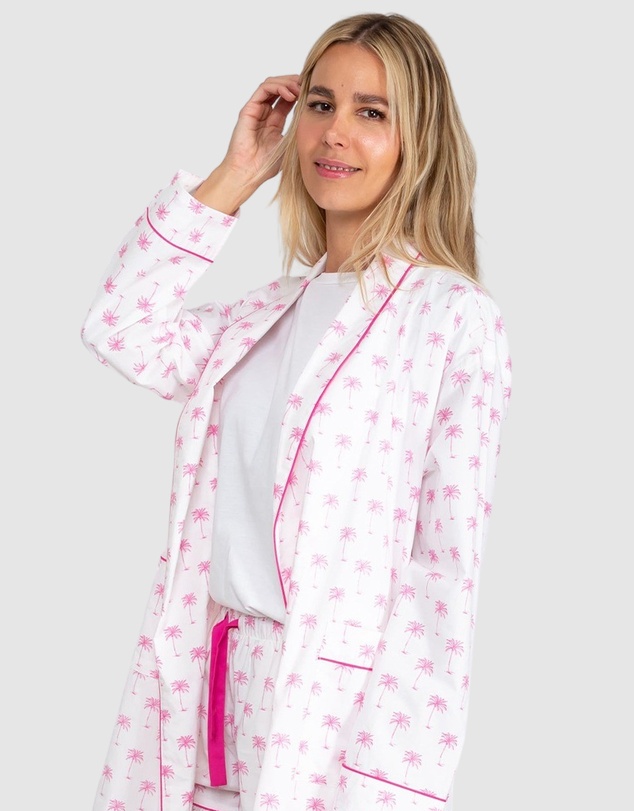 Sant And Abel - Women's Pink Palm Tree Robe