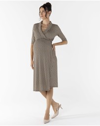 Angel Maternity - Eve Maternity Classic Wrap Dress in Link Print