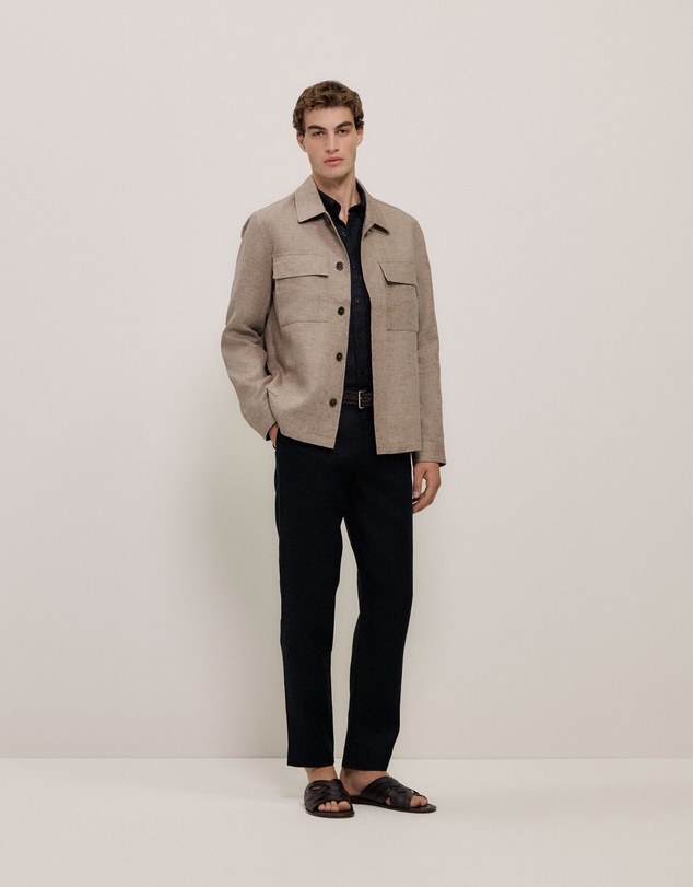 Trenery - Linen Relaxed Tailored Pant in Black