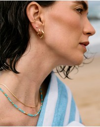 Rachel Jackson - Small Imagine White Sapphire Hoop Earrings Gold