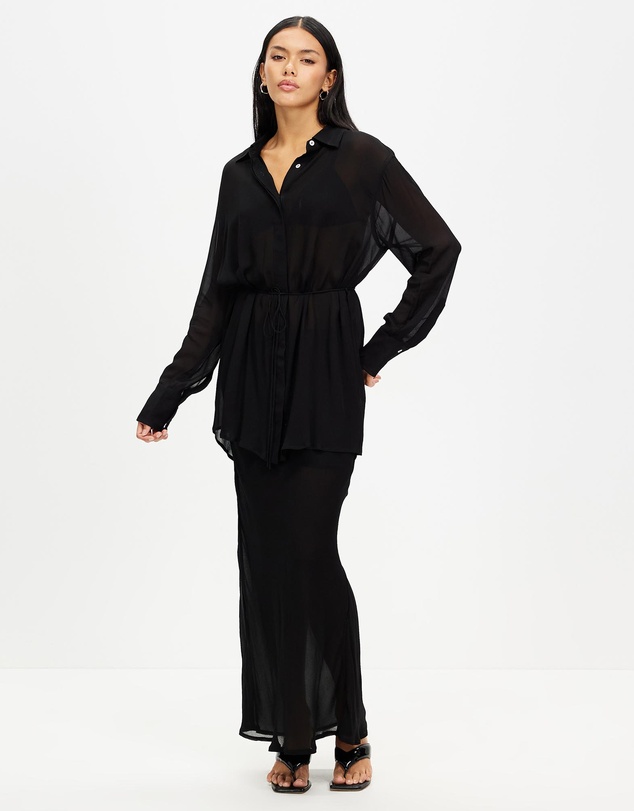 Third Form - Wisteria Sheer Shirt Dress