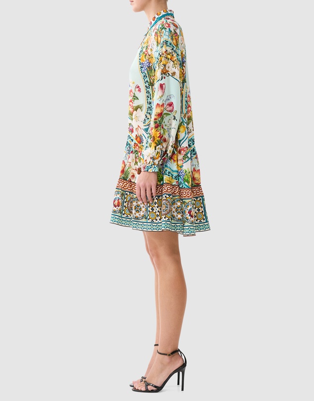 Camilla - Long Sleeve Tiered Short Dress