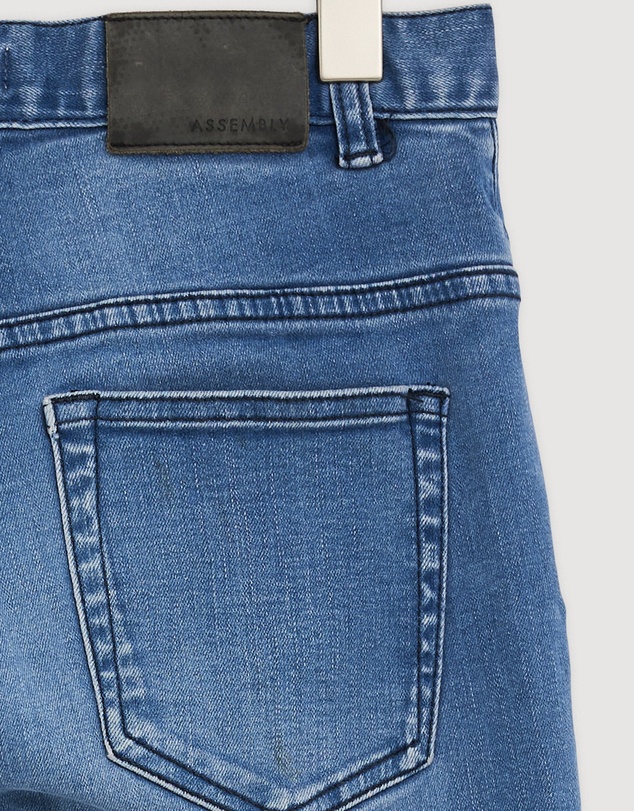 Revibe - Repaired Assembly Label Denim Straight Leg Jean