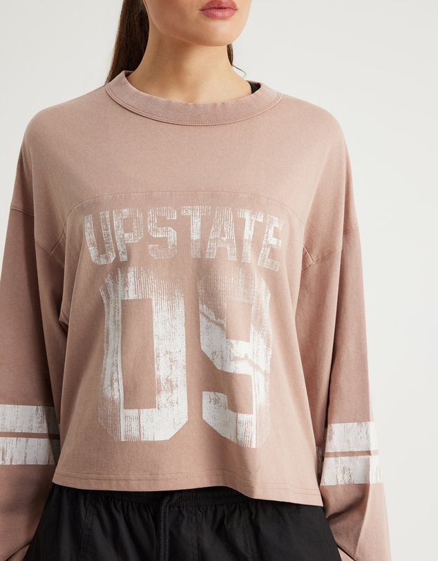 Upstate - Retro Sport LS Tee - Moccha /Snow Wash