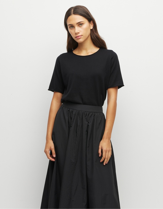 JH Lounge - JHL Crew T (Fine Cotton Cashmere) Black