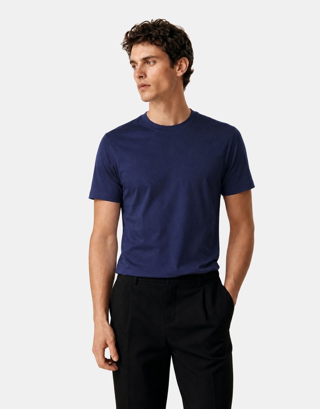 Henry Bucks - MCKINNON & CO Hamilton Cotton Short Sleeve T-Shirt NAVY