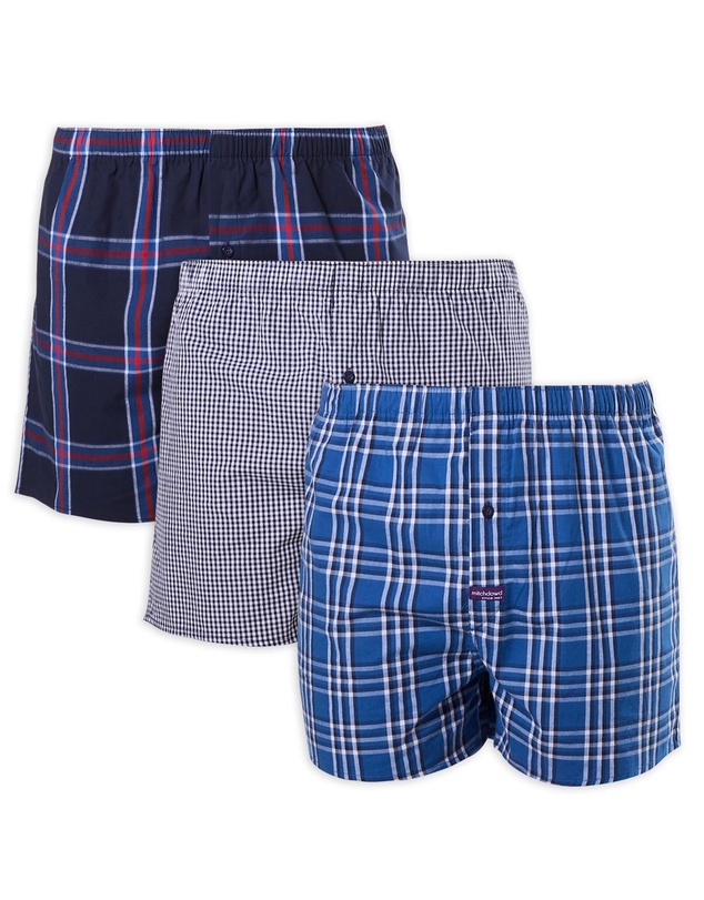 Mitch Dowd - Regular Check Yarn Dyed Boxer Shorts 3 Pack