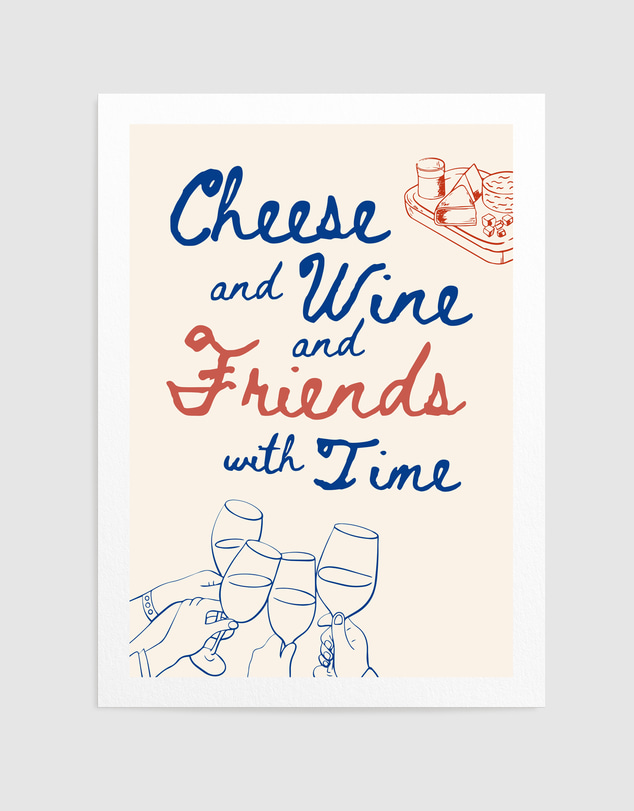 Olive et Oriel - Cheese And Wine... by Ohkimiko Art Print