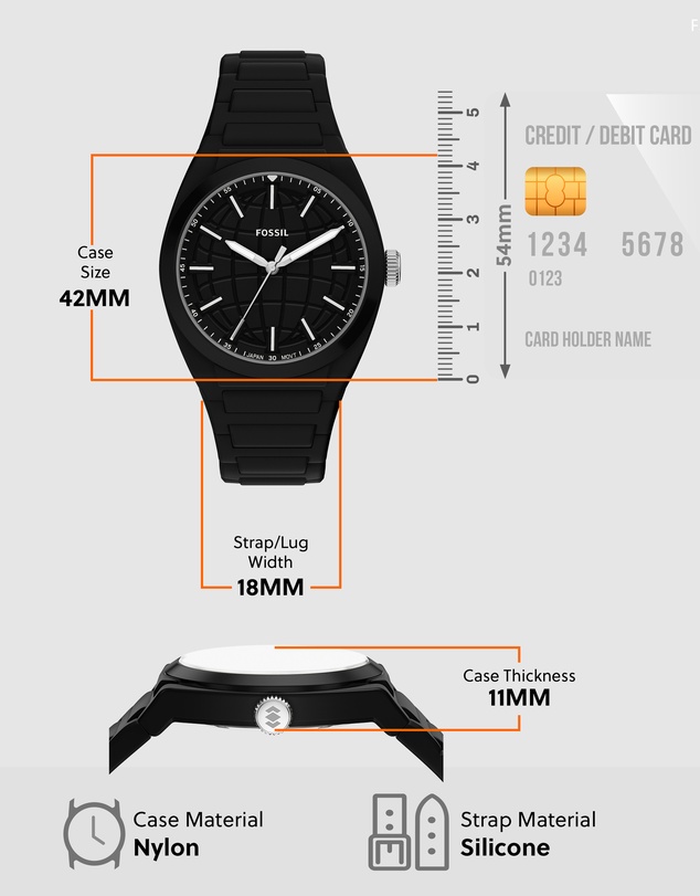 Fossil - Everett Black Analogue Watch