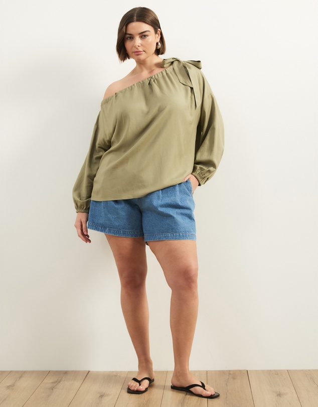 Atmos&Here Curvy - Scarlett Linen Off The Shoulder Top