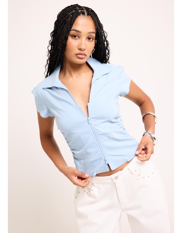Insight - Sydney Ruched Zip Shirt