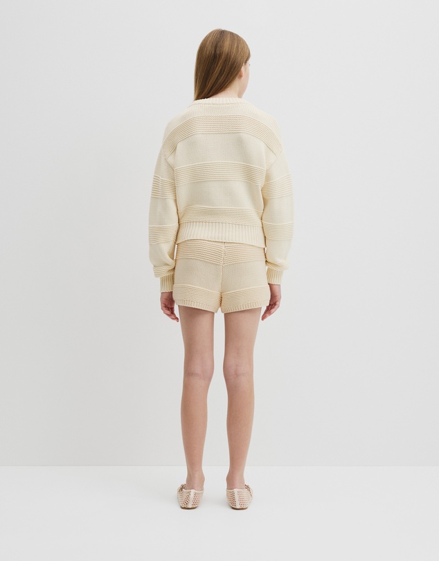 Country Road - Teen Australian Cotton Blend Long Sleeve Relaxed Crop Knit