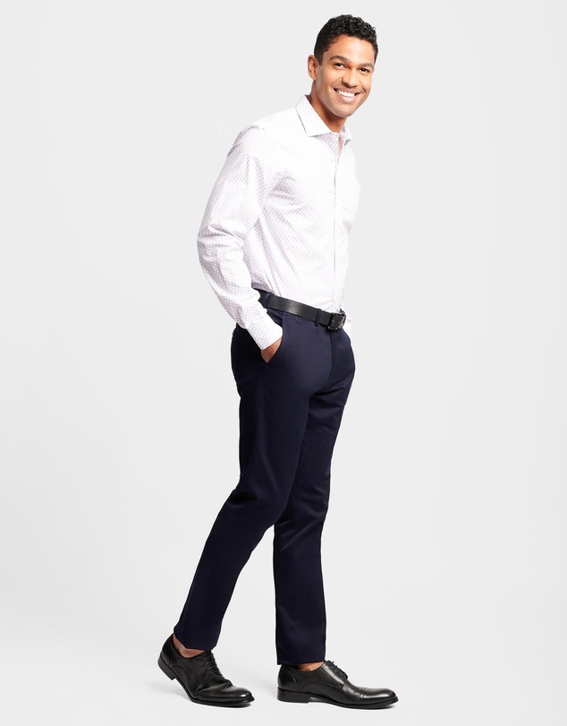 Brooksfield - Two-Tone Print Reg Fit Business Shirt