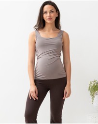 Angel Maternity - Maternity Deluxe Modal Tank in Mink Grey