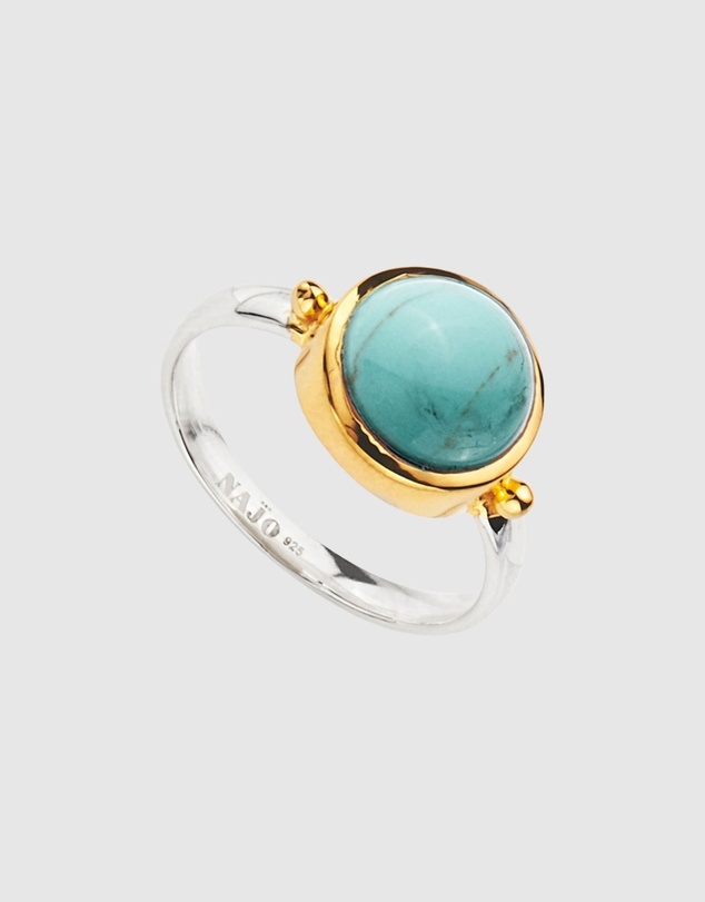Najo - The Enchantress Two-Tone Turquoise Ring