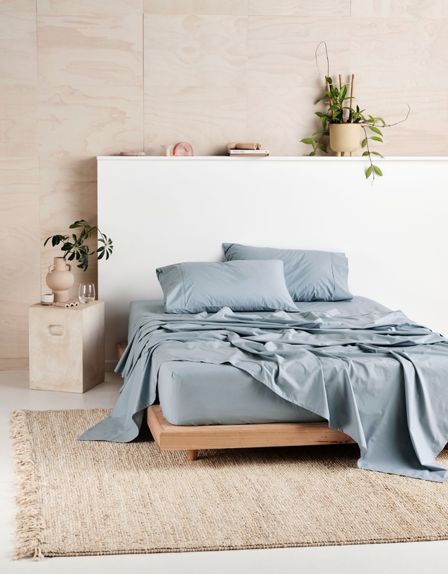 Linen House - Vienna 300TC Cotton Percale Flat Sheet