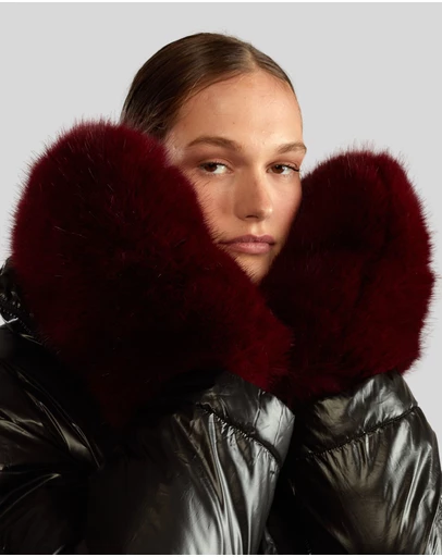 Cynthia Rowley - FAUX FUR OVERSIZED MITTENS