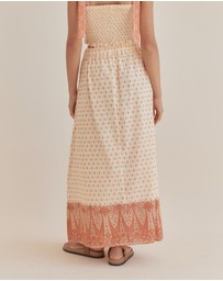 Amelius - Peach Paisley Maxi Skirt