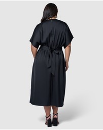 Pink Dusk by Curve Project - Lust Unleashed Satin Midi Dress