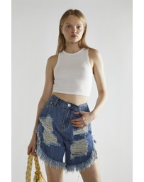 Glamorous - Frayed hem denim shorts