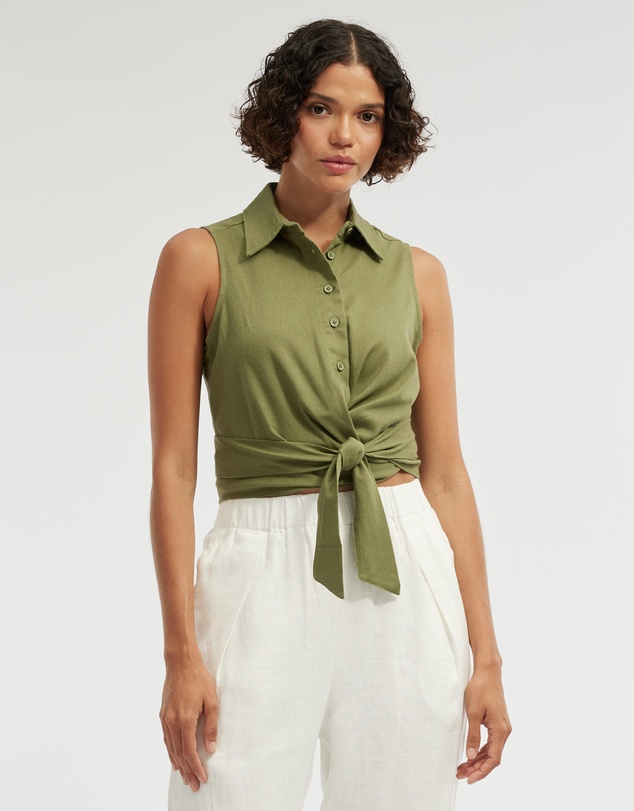 Amelius - Naomi Wrap Crop Shirt