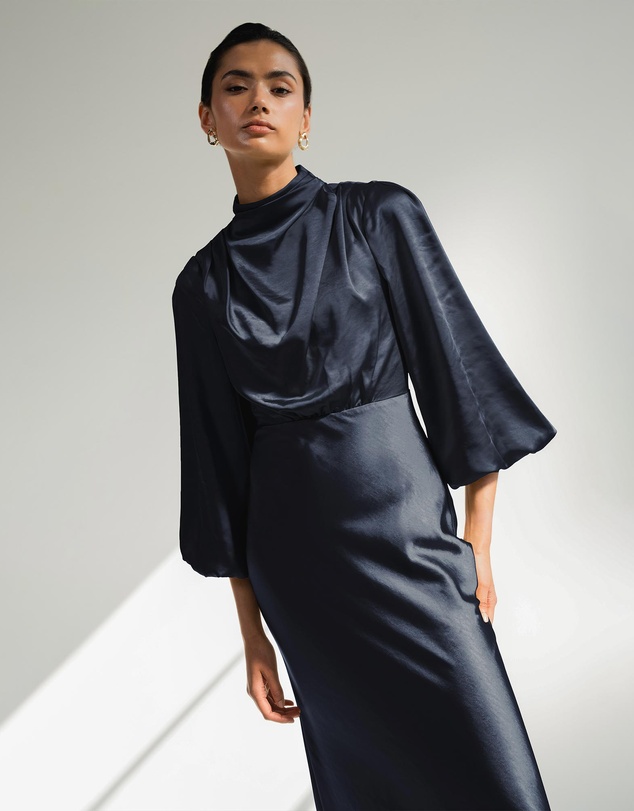 Forcast - Whitney Satin Cowl Neck Dress